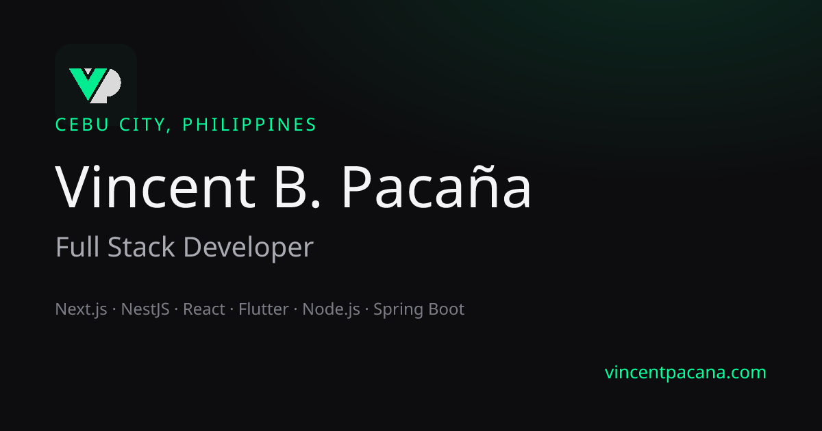 Vincent B. Pacaña - Full Stack Developer | Portfolio